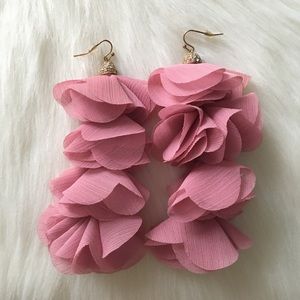 COPY - Pink Gauzy Dangle Earrings